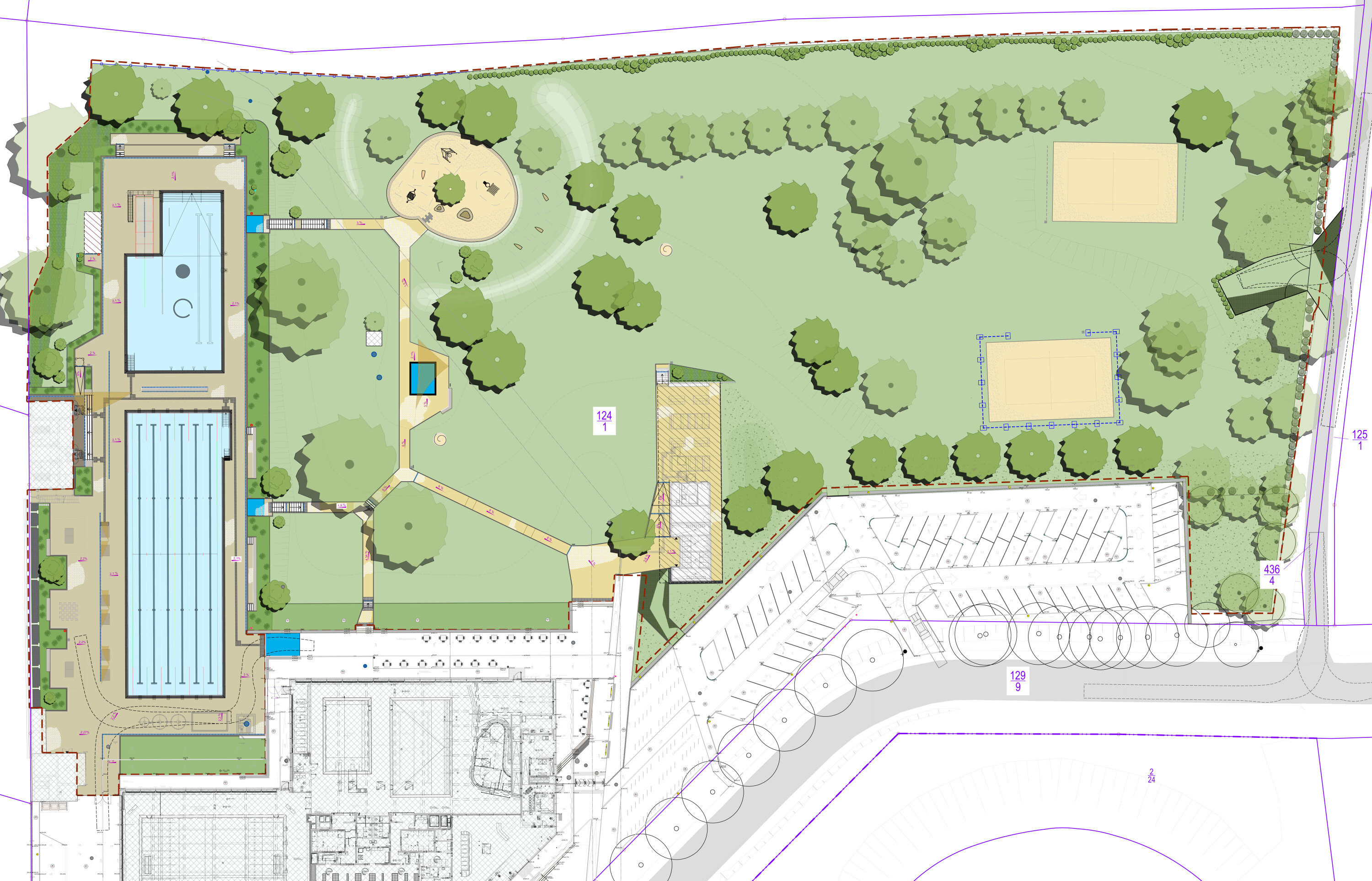 Lageplan des in Umbau befindlichen Freibades Bernsdorf