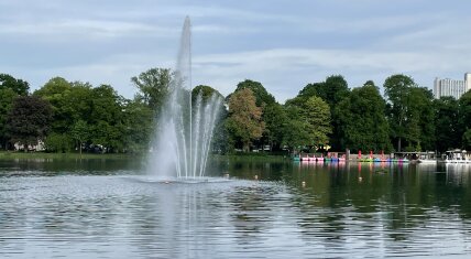 Die Fontäne im Schloßteich