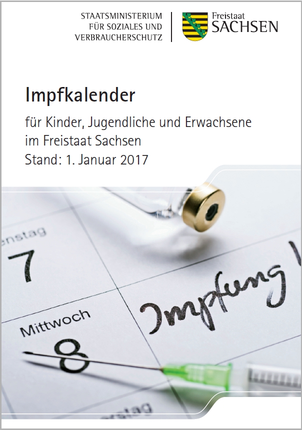 Impfkalender für Kinder, Jugendliche und Erwachsene im Freistaat Sachsen - Stand: 01.01.2019