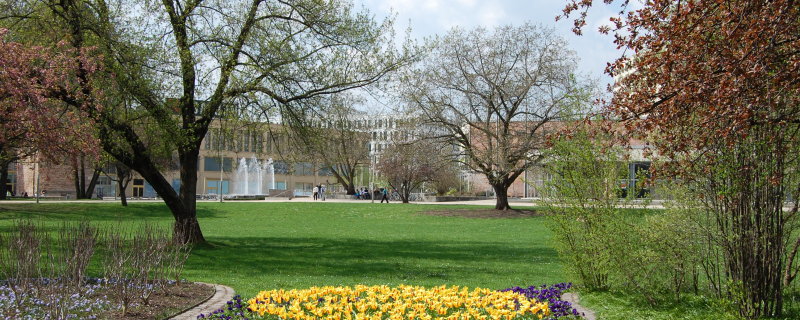 Stadthallenpark im Frühling