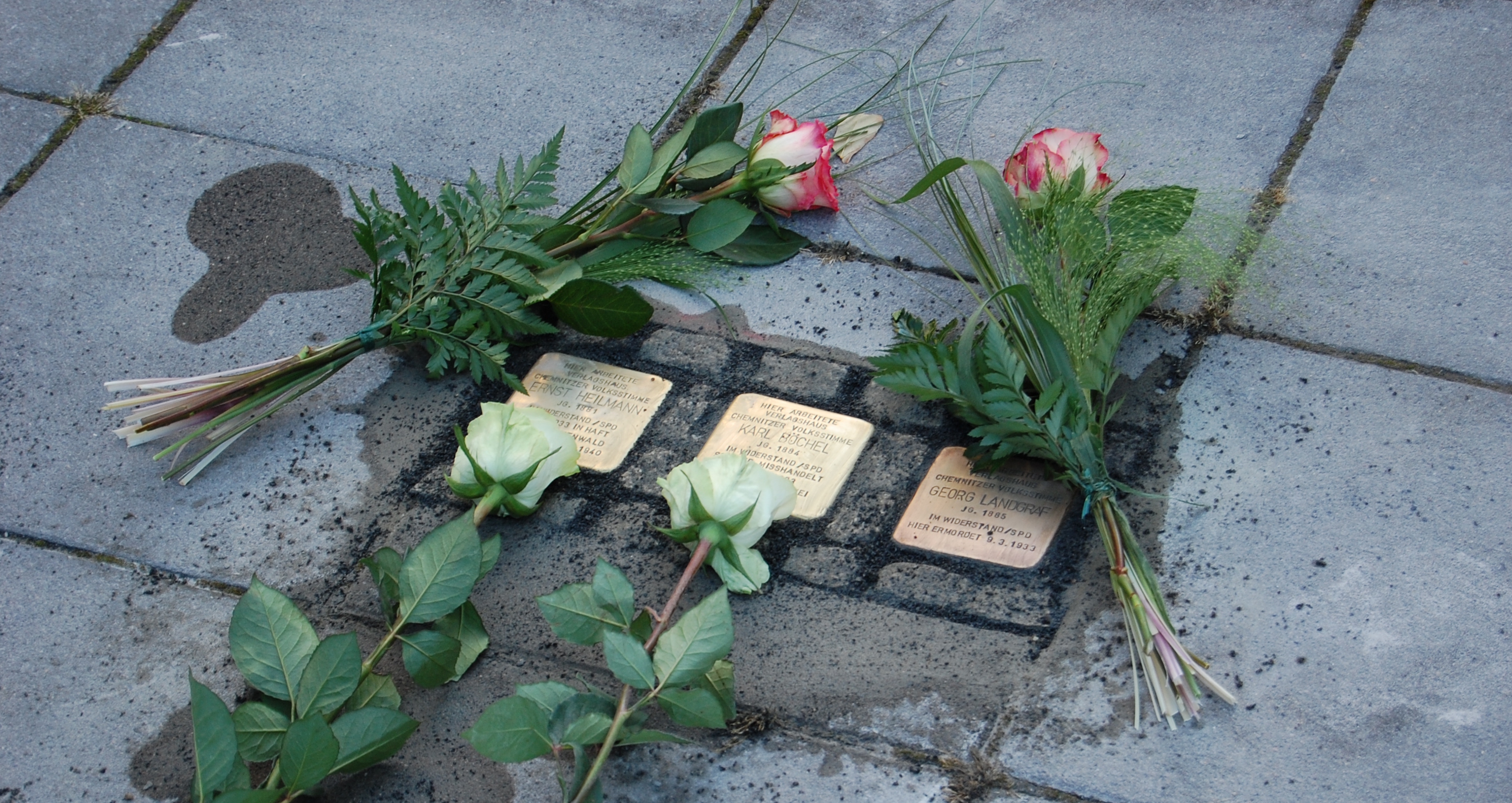 Stolpersteine für Ernst Heilmann, Karl Böchel und Georg Landgraf