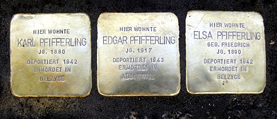 Stolpersteine für Familie Pfifferling