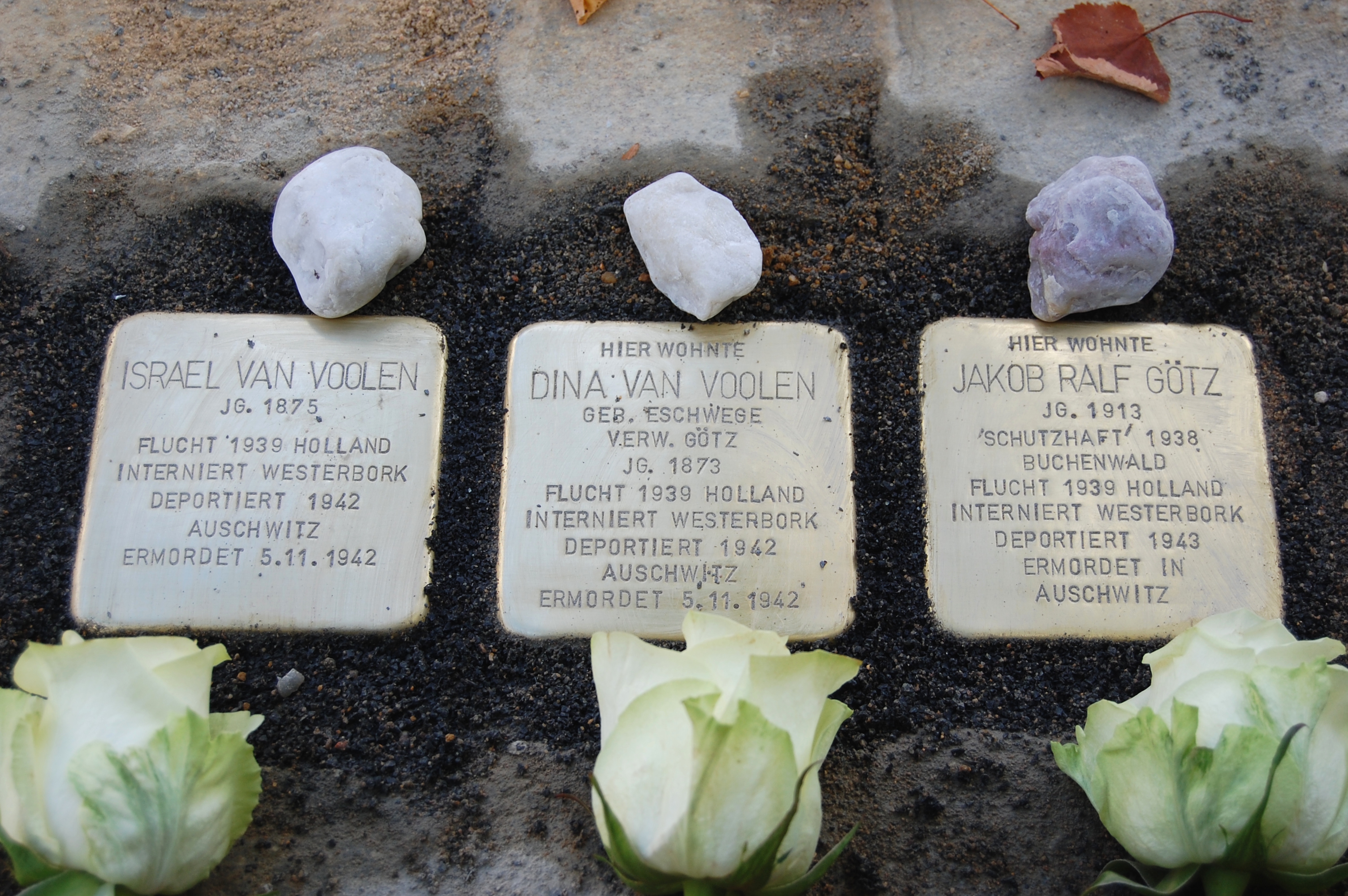 Stolpersteine für Jacob Ralf Götz, Dina van Voolen und Israel van Voolen