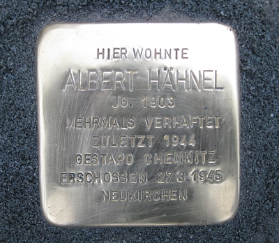 Stolperstein Albert Hähnel