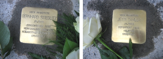 Stolpersteine Bernhard Stieglitz und Jette Tamler