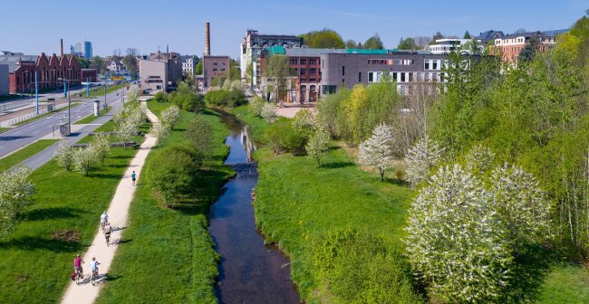 Kappelbach entlang der Zwickauer Straße