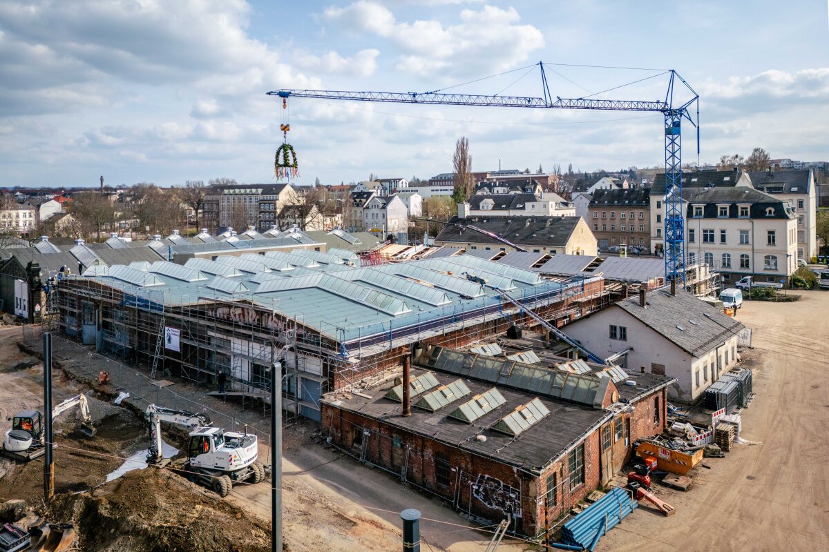 Der Garagencampus zum Richtfest am 20. März 2024.