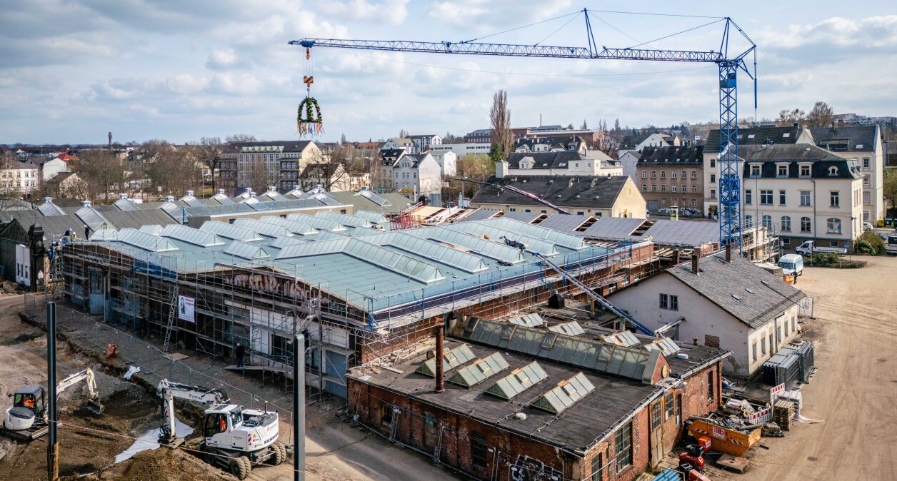 Der Garagencampus zum Richtfest am 20. März 2024.