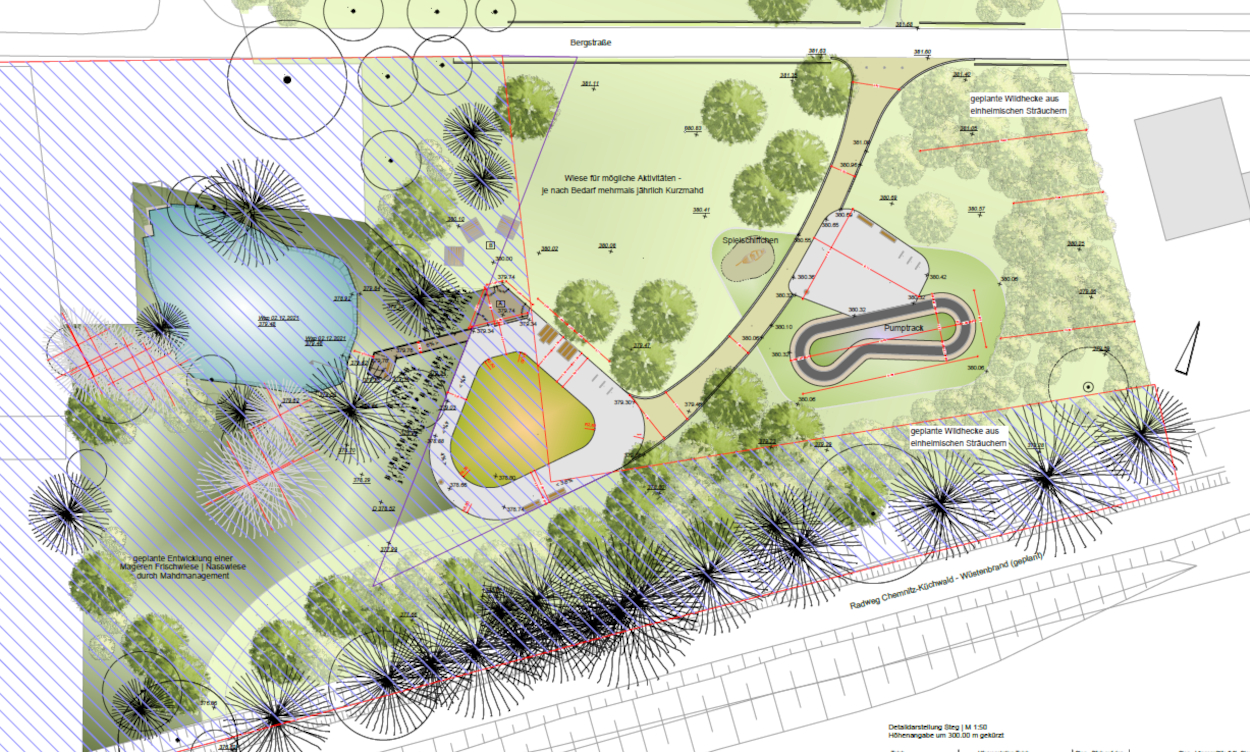 Ausschnitt aus dem Plan für das Areal an der Grünaer Bergstraße.