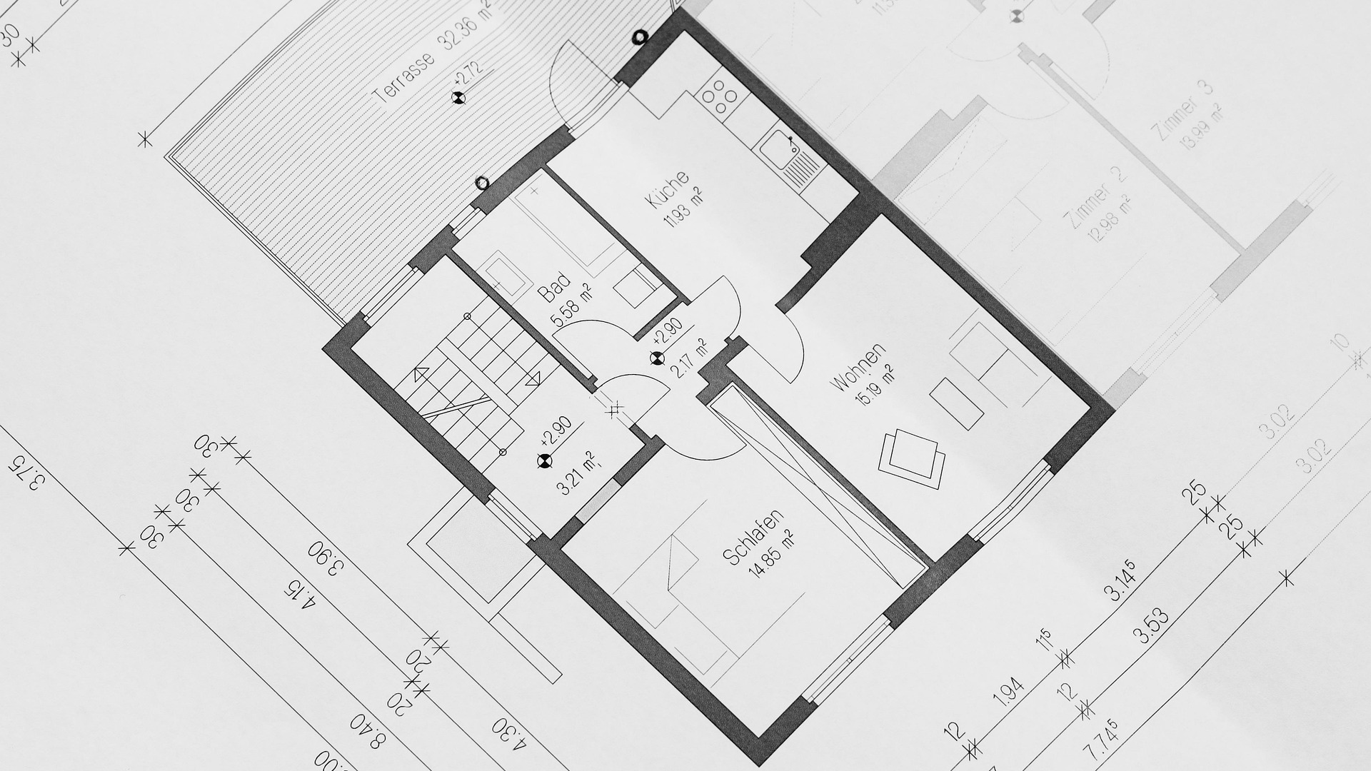 Technische Zeichnung Hausbau