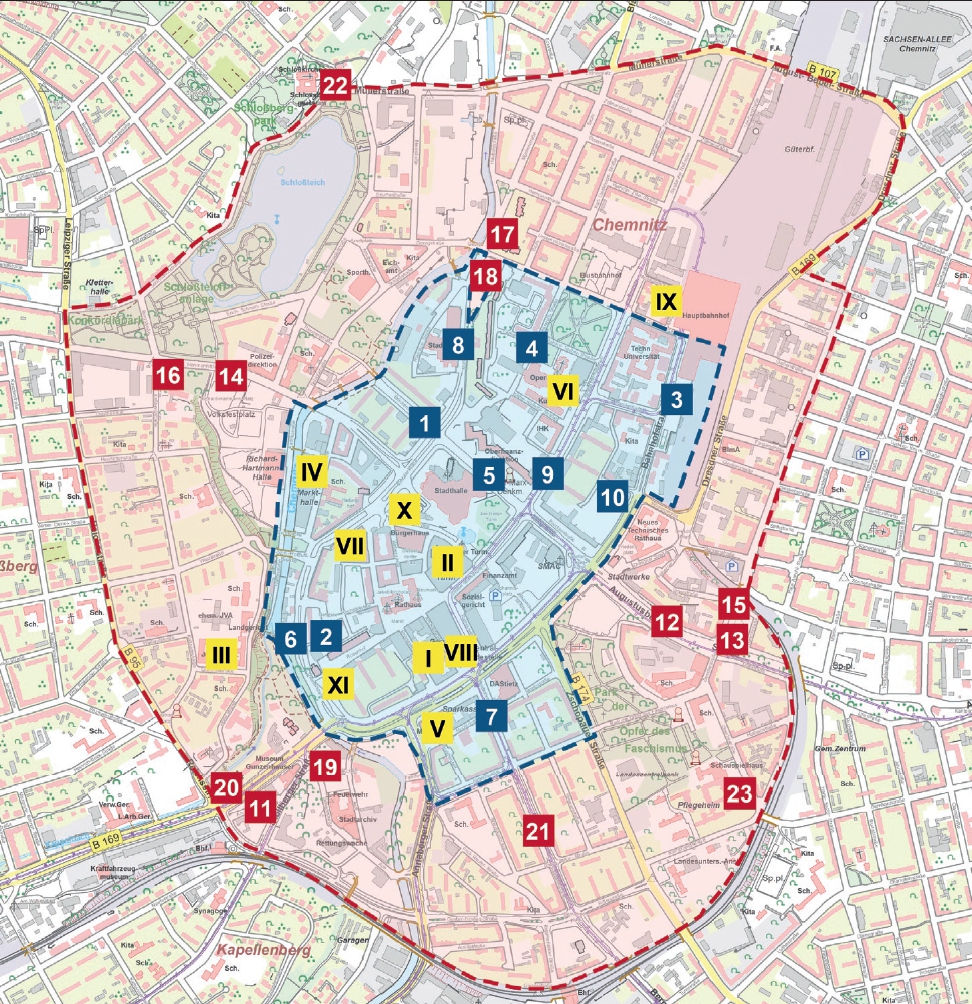 Übersichtsplan zum Parken in der Innenstadt