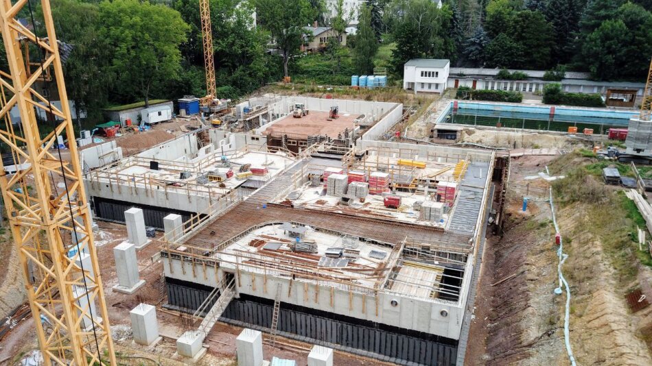 Der künftige Schwimmsportkomplex in Bernsdorf.