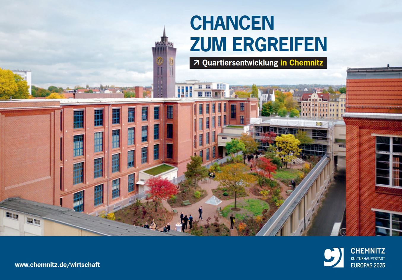 Titelbild der Broschüre "Quartiersentwicklung in Chemnitz" - Stand: Juli 2024